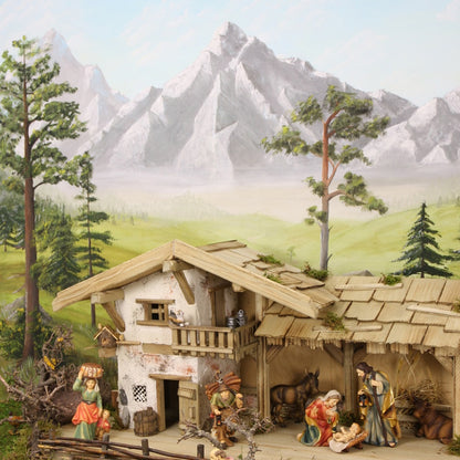 FADEDA Hintergrund Zirbe / Höhe:70 cm / handbemalt / detailgetreue Krippen Figuren - Weihnachten Tisch Dekoration Krippe Zubehör