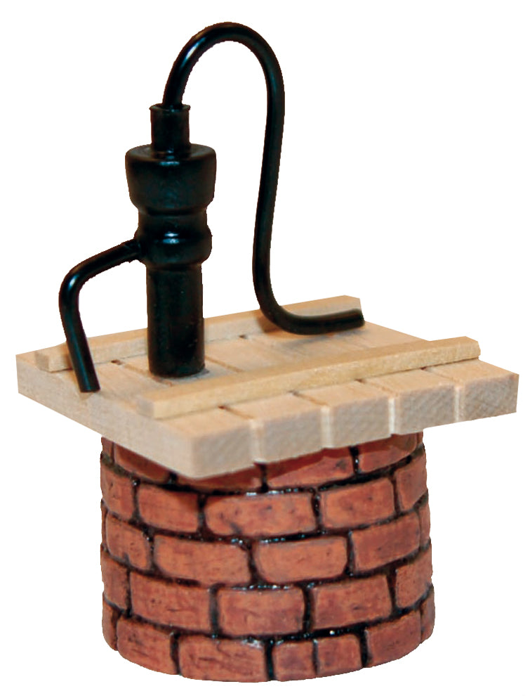 FADEDA Brunnen mit Pumpe  / Höhe:6 cm / handbemalt / detailgetreue Krippen Figuren - Weihnachten Tisch Dekoration Krippe Zubehör