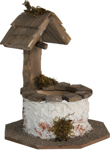 FADEDA Brunnen rund, gross  / Höhe:12 cm / handbemalt / detailgetreue Krippen Figuren - Weihnachten Tisch Dekoration Krippe Zubehör